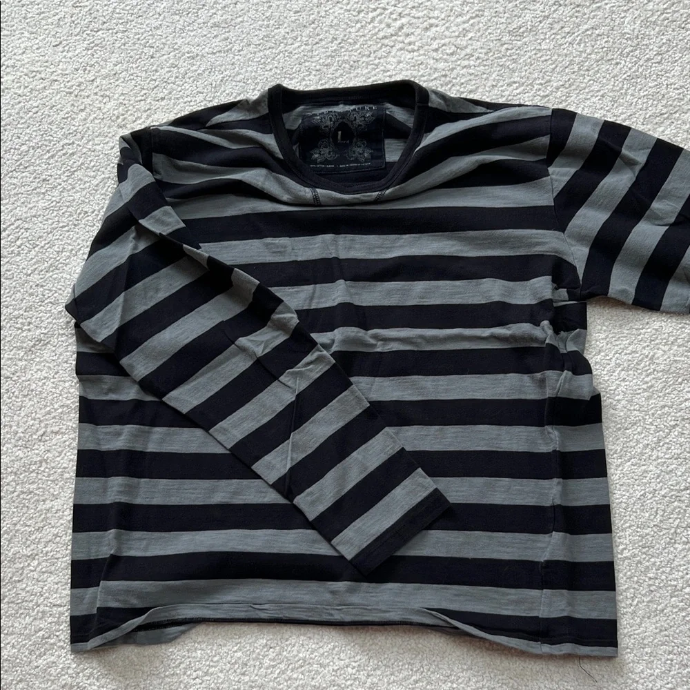 Structure Charcoal and Light Gray Striped Tee - Picture 2 of 3